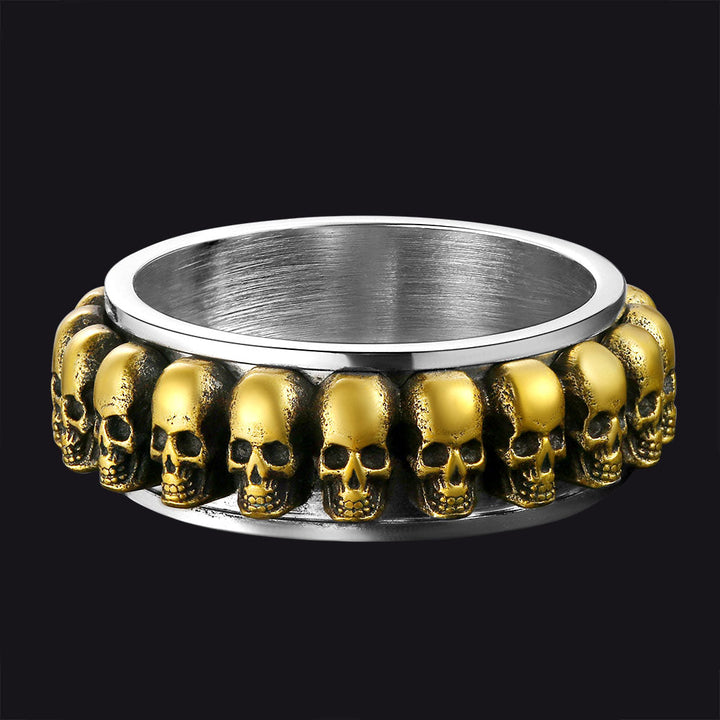 Gothic Skull Ring Anxiety Fidget Ring For Men