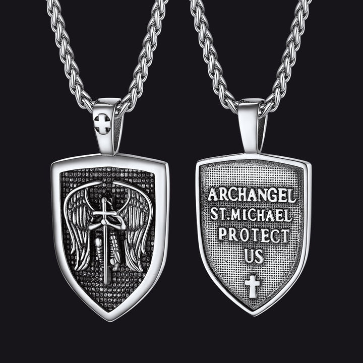 Shield Archangel St. Michael Protection Necklace For Men