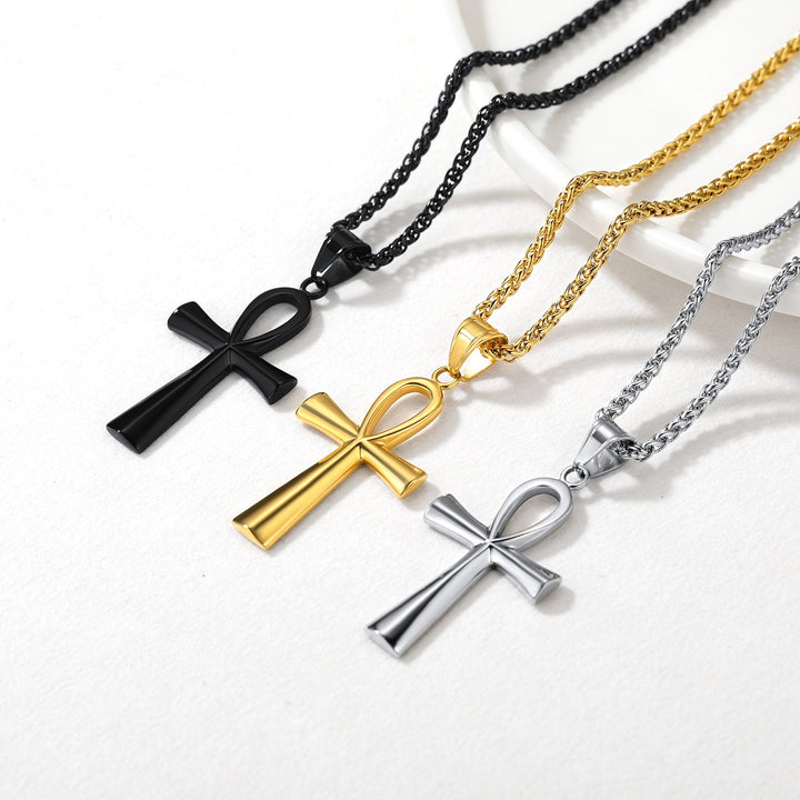 Egyptian Coptic Ankh Cross Pendant Necklace For Men Women