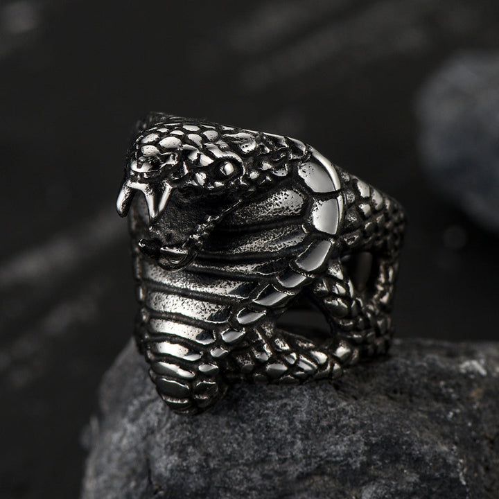 Gothic Huge Cobra Snake Ring Stainless Steel Ring for Men