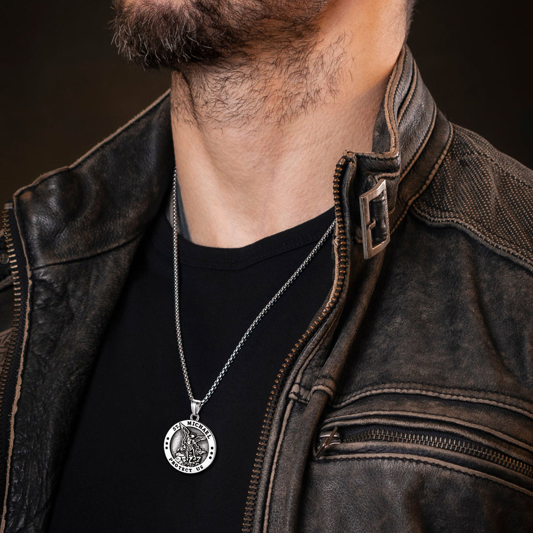 Archangel St. Michael Pendant Necklace for Men
