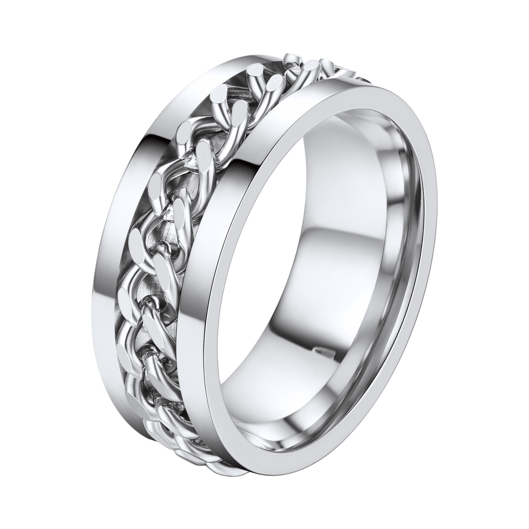 Cuban Chain Fidget Ring for Anxiety
