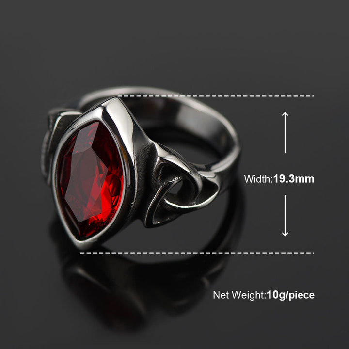 Flash Sale Vintage Celtic Ruby Ring for Men in Stainless Steel
