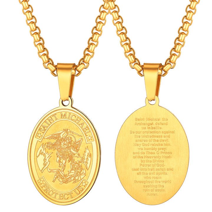 Archangel St. Michael Pendant Necklace Medal For Men