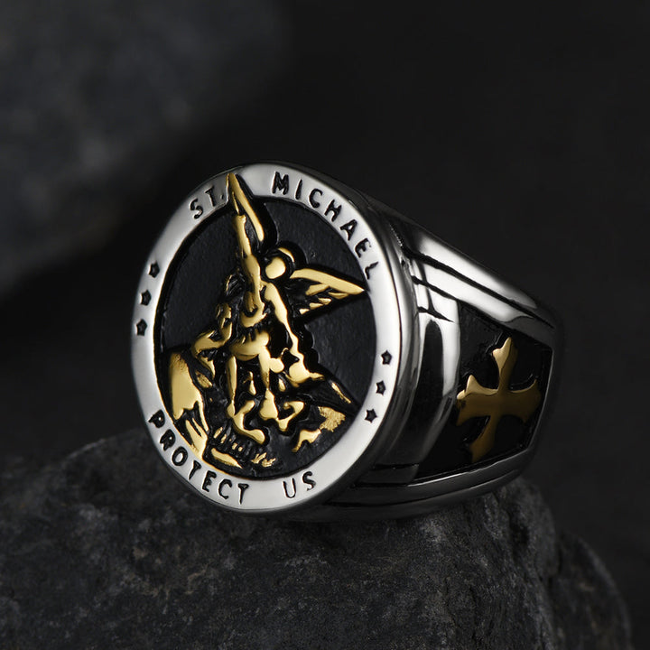 Flash Sale Archangel Saint Michael Protect US Ring for Men