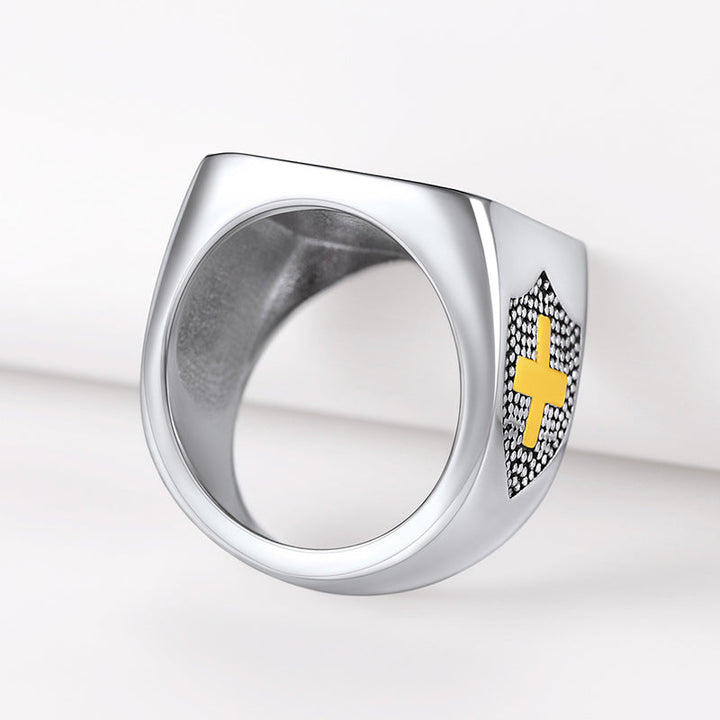 Jerusalem Cross Signet Ring For Men