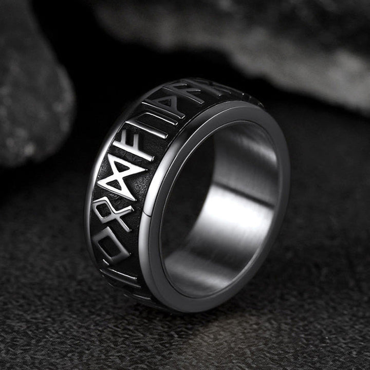 Norse Viking Rune Fidget Anxiety Band Ring For Men