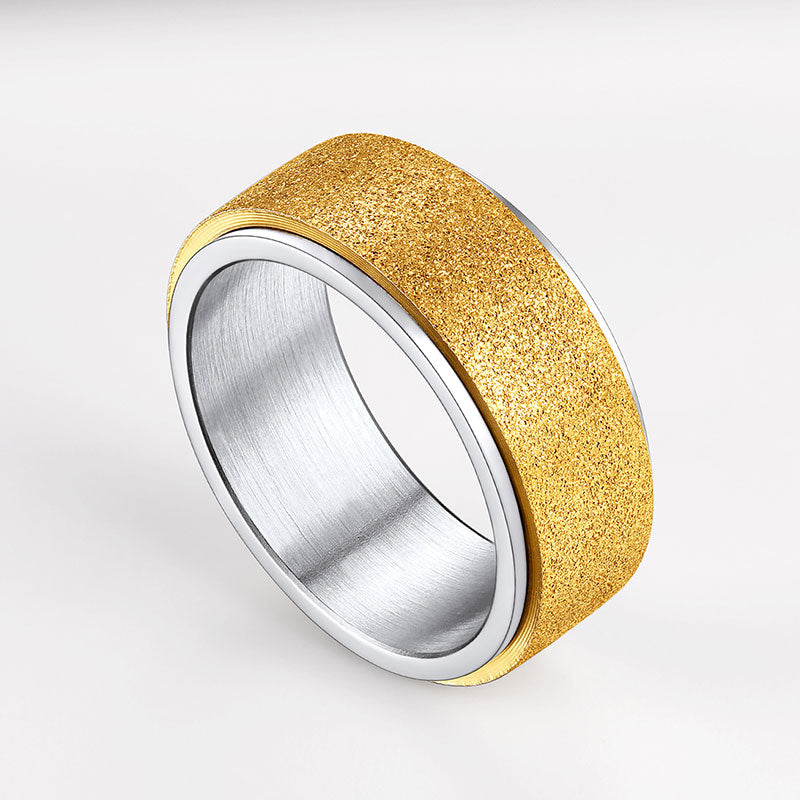 Glitter Finish Fidget Anxiety Ring Stainless Steel