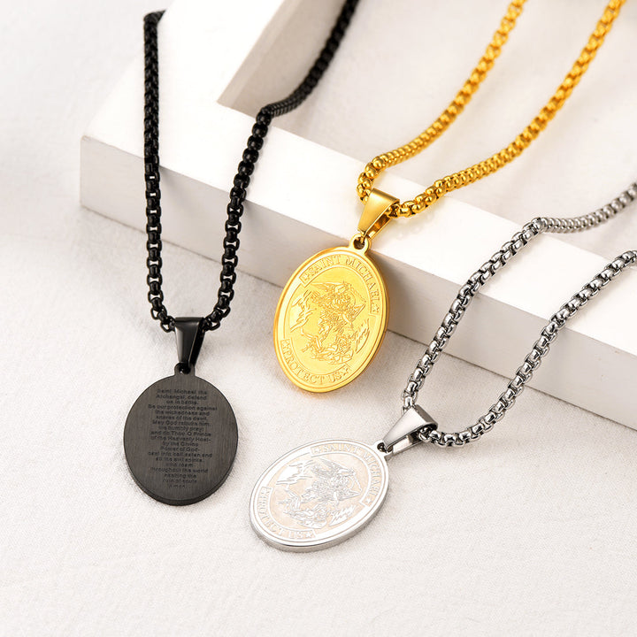 Archangel St. Michael Pendant Necklace Medal For Men