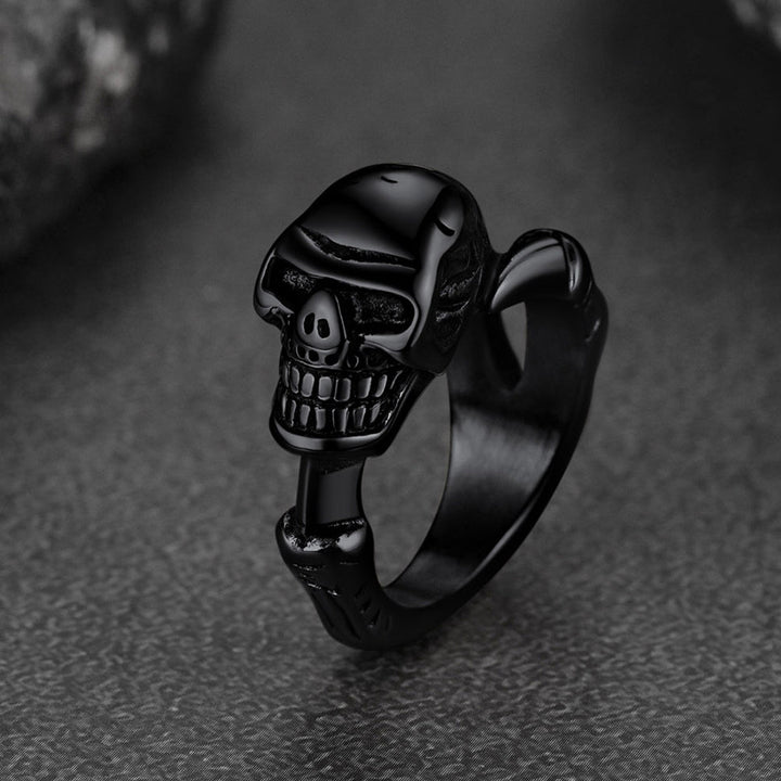 FaithHeart Gothic Skull Ring Biker Ring For Men