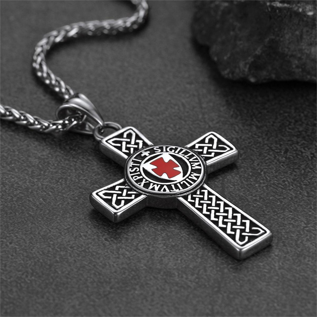 Knights Templar Celtic Cross Pendant Necklace For Men Women