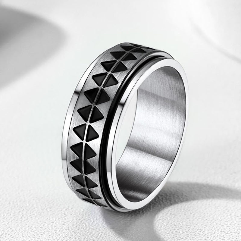 Unique Triangle Anxiety Ring Stainless Steel