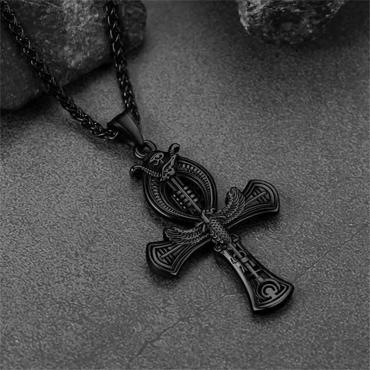 Flash Sale Egyptian Ankh Cross Necklace with Eagle For Men