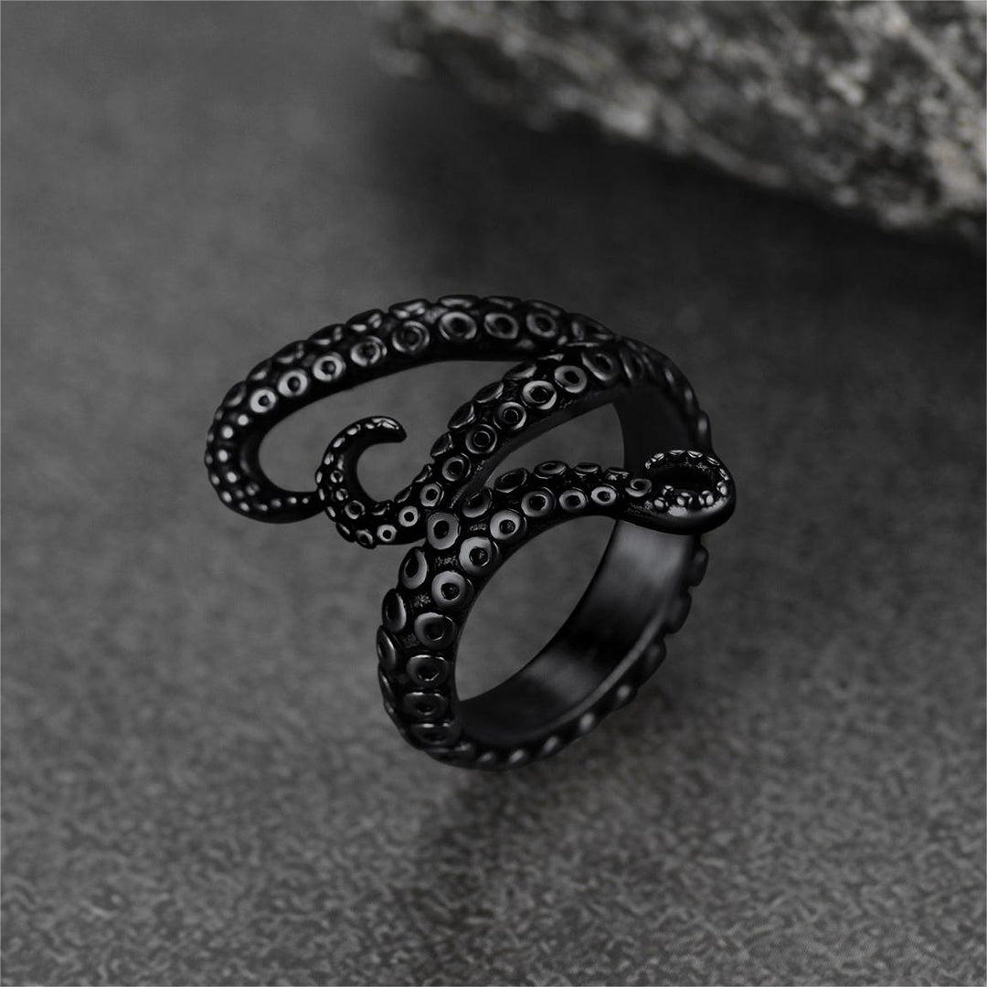 Biker Punk Three Octopus Tentacle Ring For Men