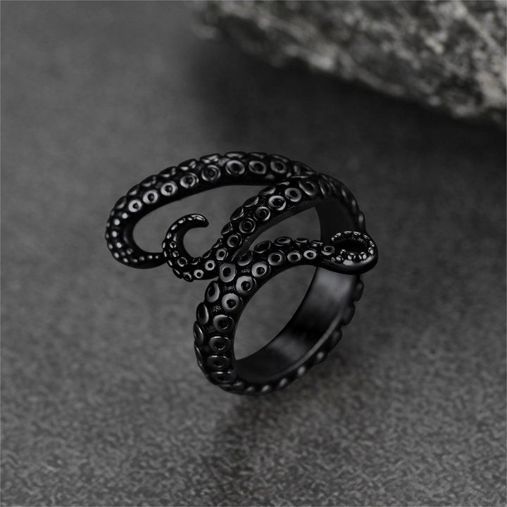 Biker Punk Three Octopus Tentacle Ring For Men