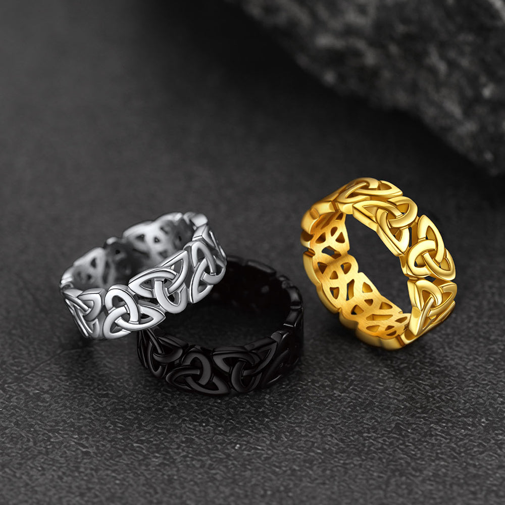 Irish Triquetra Celtic Knot Ring For Men Women