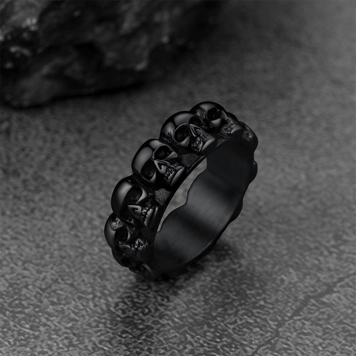 Gothic Punk Skull Ring For Men Stainless Steel