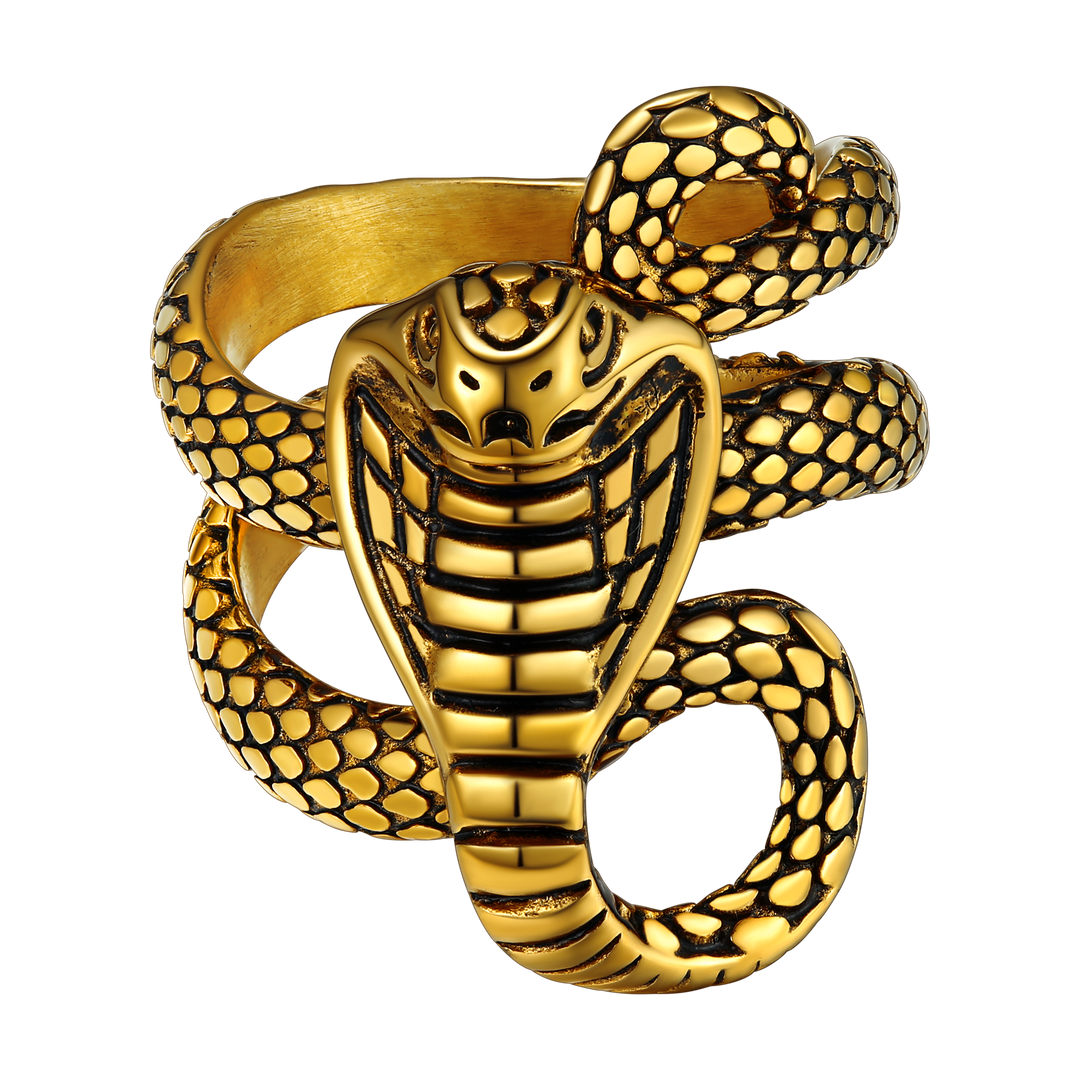 Gothic Punk Cobra Snake Ring For Men