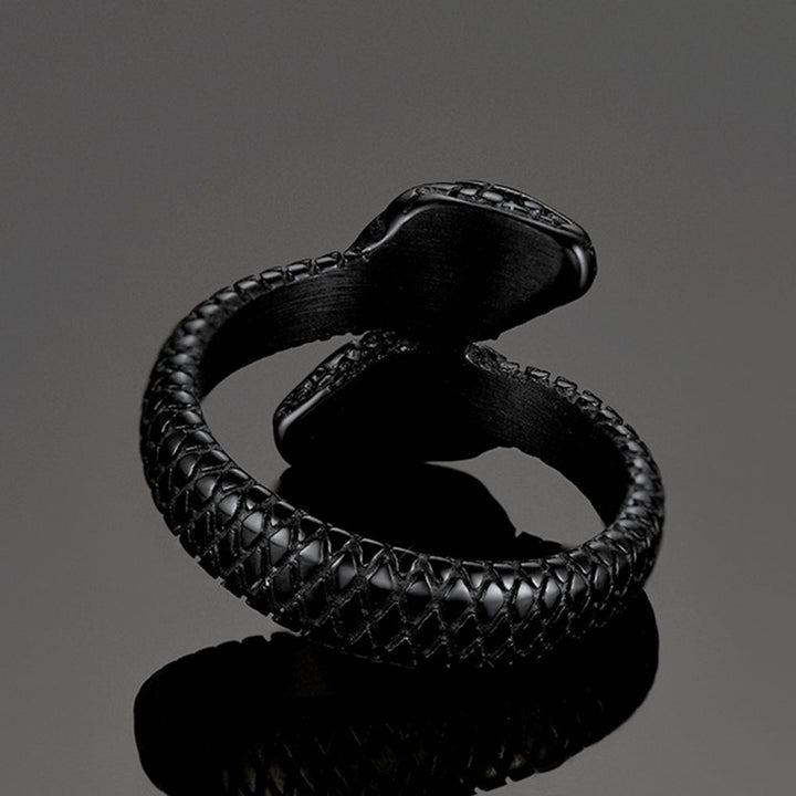 Biker Double Head Snake Stainless Steel Ring For Men