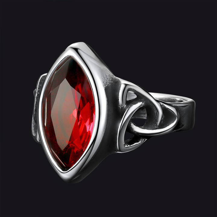 Flash Sale Vintage Celtic Ruby Ring for Men in Stainless Steel