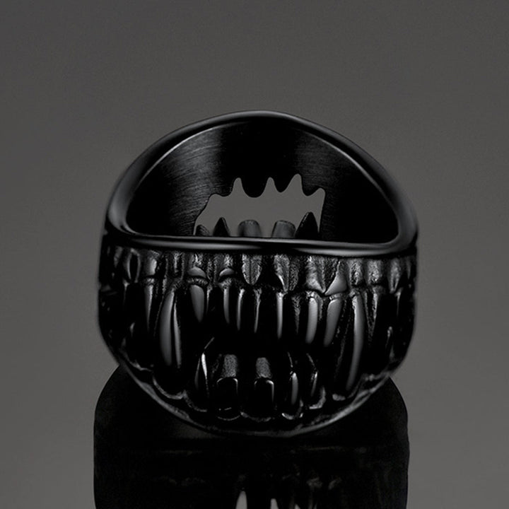 Gothic Punk Vampire Fang Teeth Ring For Men