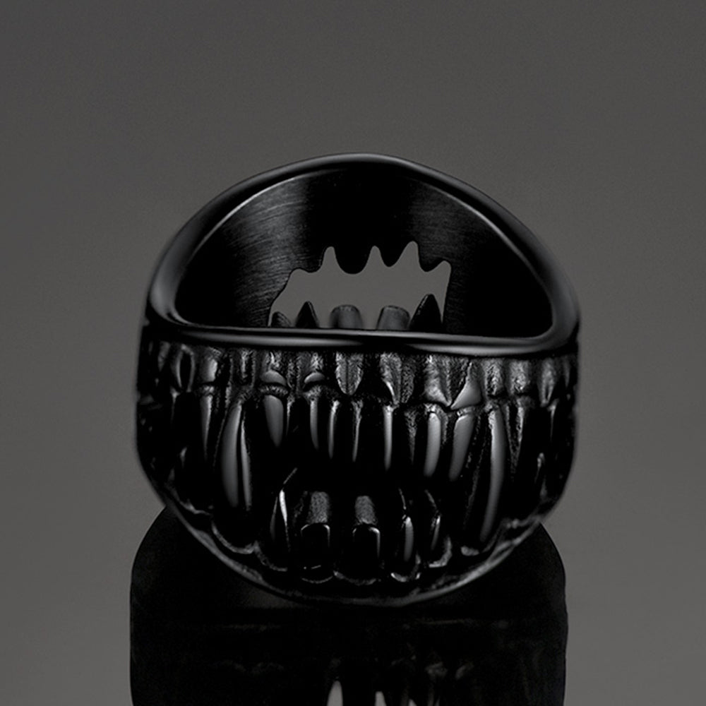 Gothic Punk Vampire Fang Teeth Ring For Men