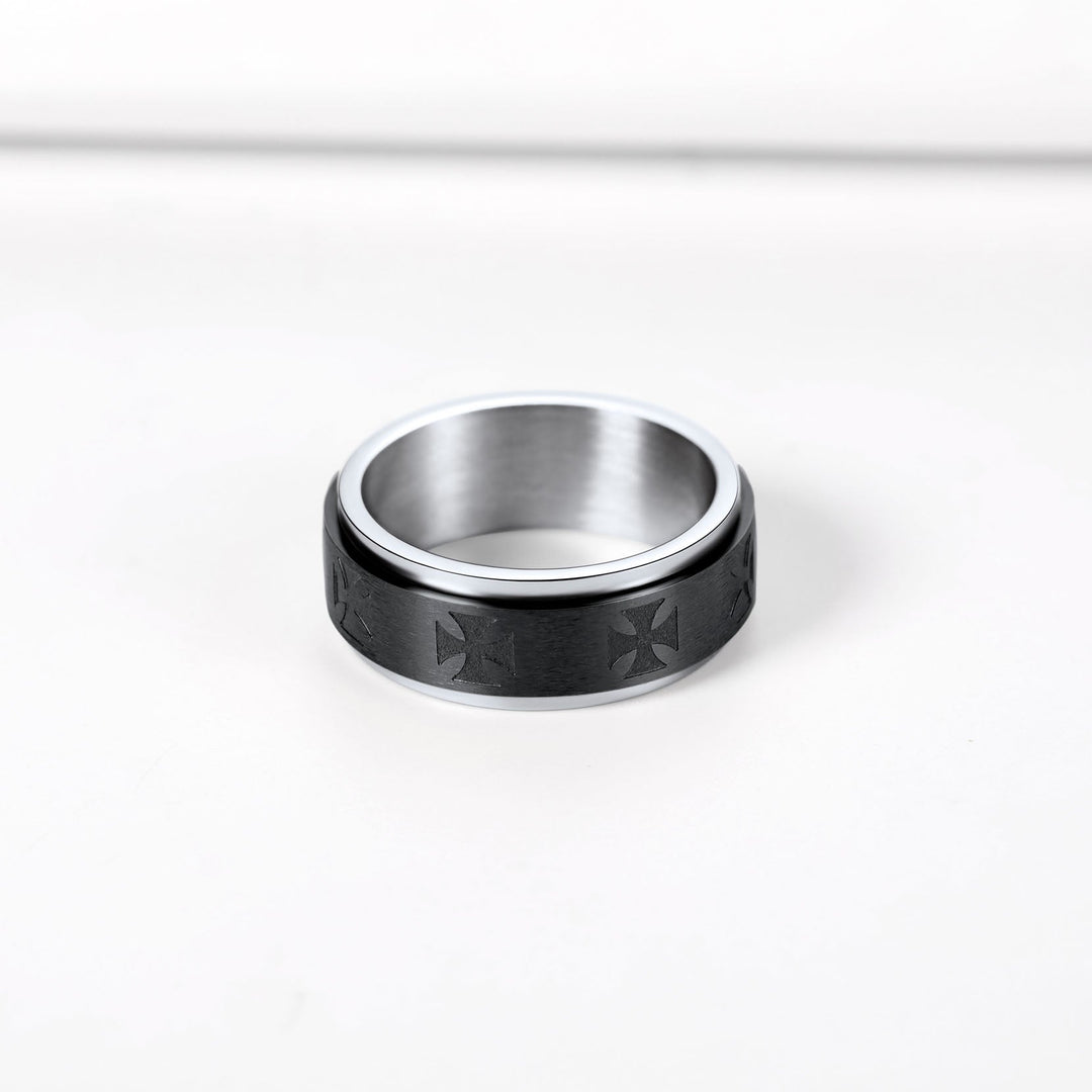 Knights Templar Cross Anxiety Ring For Men