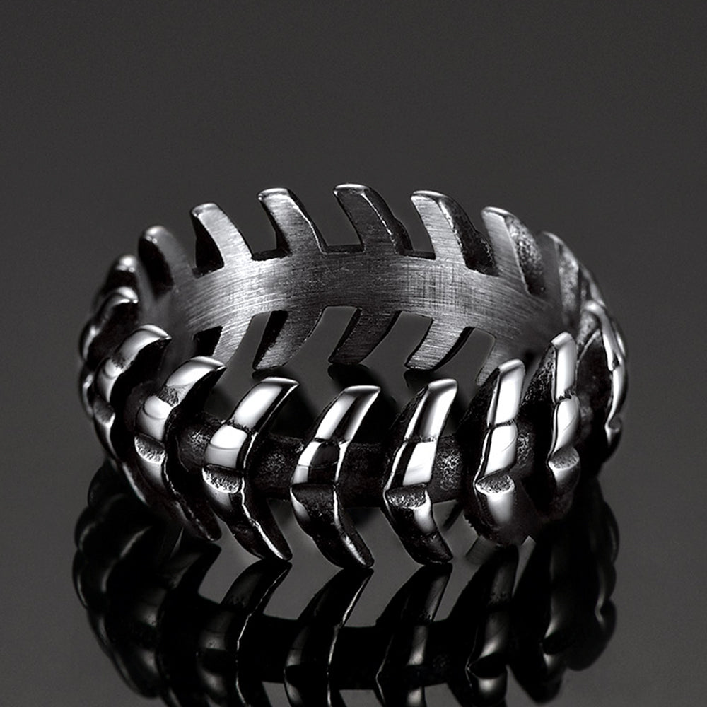 Punk Looped Bone Ring Vertebrae Band Ring For Men