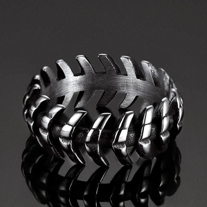 Punk Looped Bone Ring Vertebrae Band Ring For Men