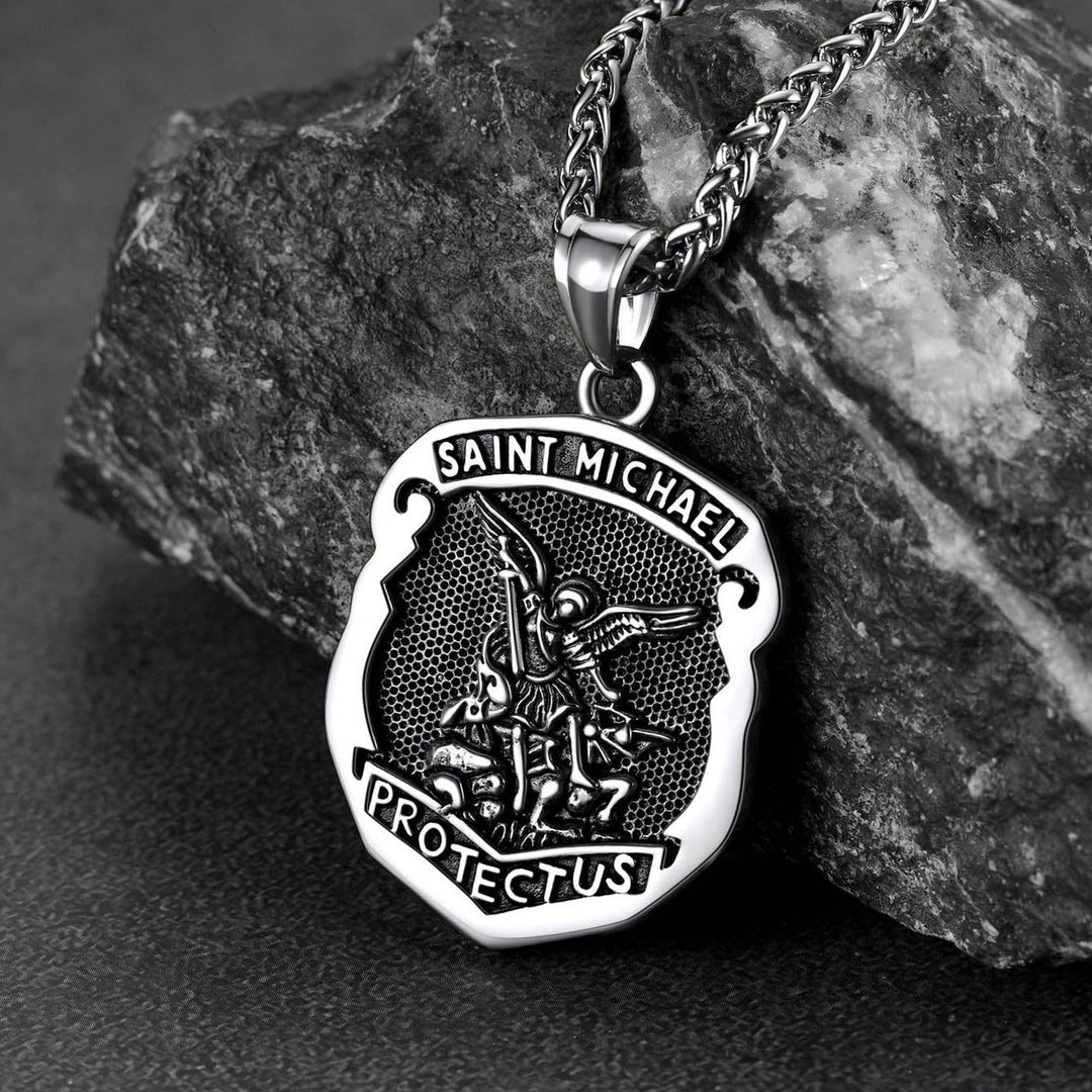 Catholic Saint Michael Pendant Necklace For Men