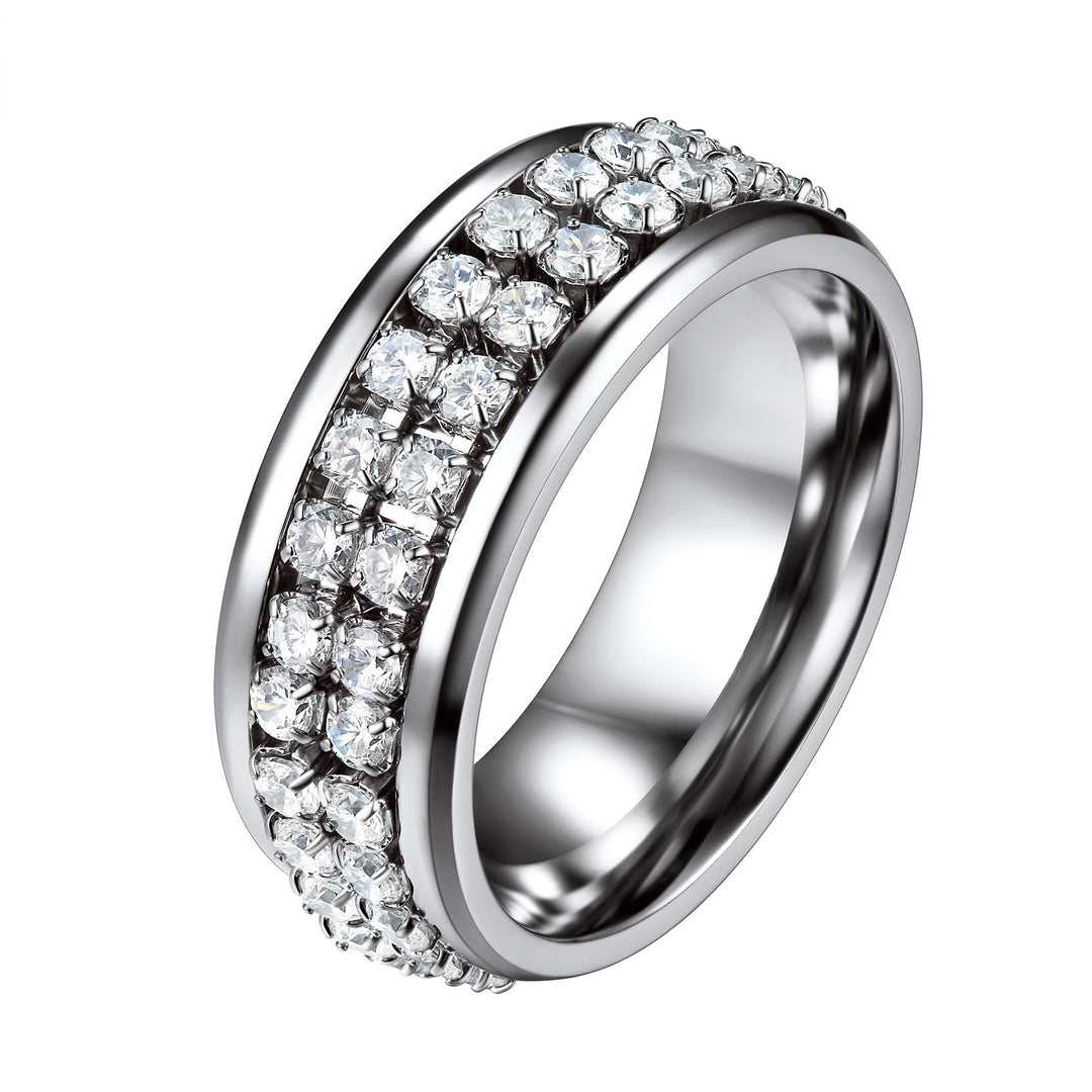 CZ Diamond Fidget Anxiety Band Ring for Men