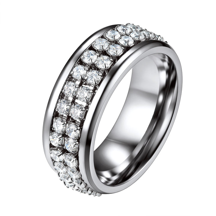 CZ Diamond Fidget Anxiety Band Ring for Men