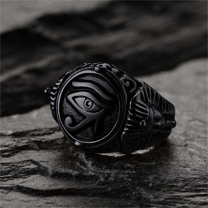 Ancient Egyptian Eye of Ra Signet Ring Jewelry For Men