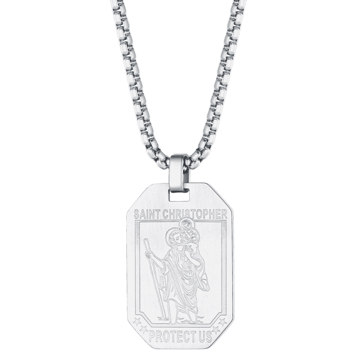 St. Christopher Dog Tag Necklace for Men