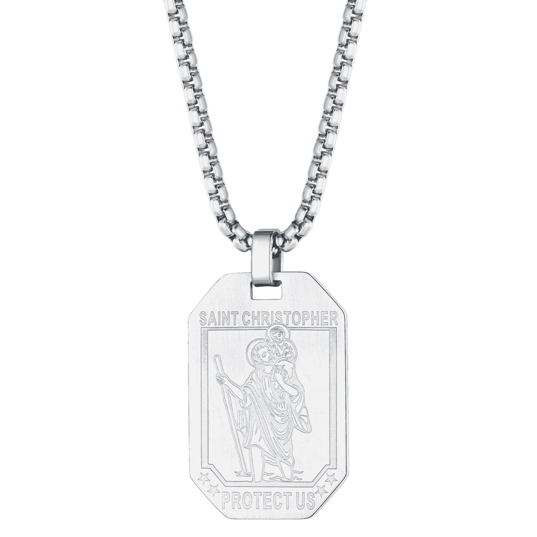 St. Christopher Dog Tag Necklace for Men