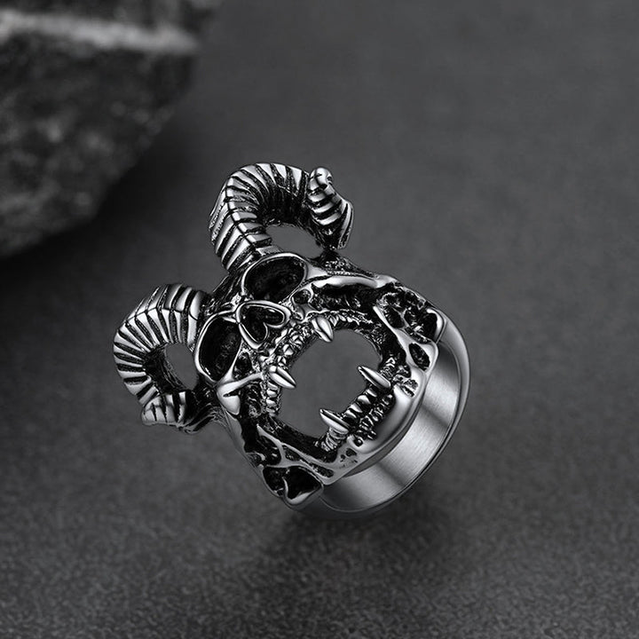Satanic Baphomet Goat Skull Ring For Men