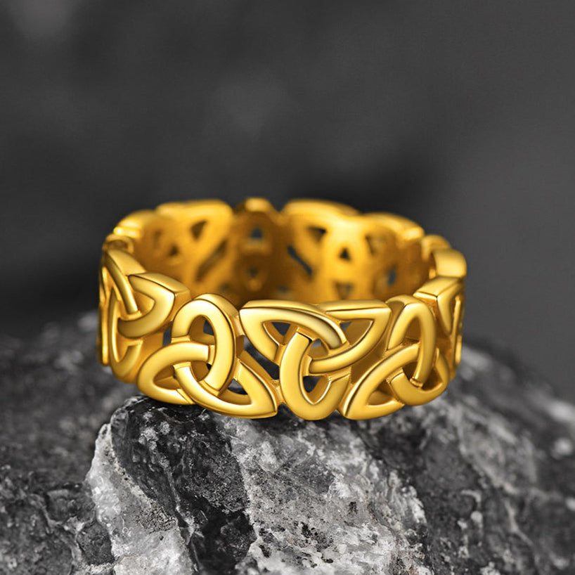 Irish Triquetra Celtic Knot Ring For Men Women