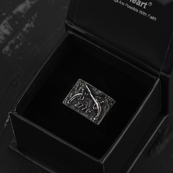 Vintage Independence Day 1776 Ring for Men