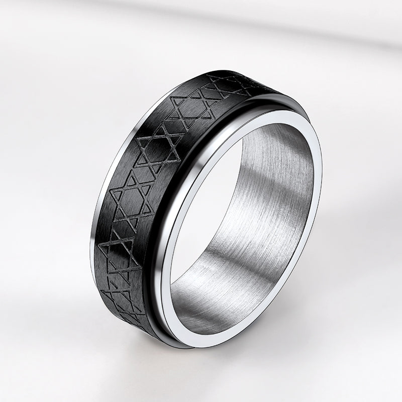 Star of David Spinner Anxiety Ring For Men