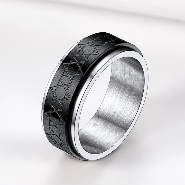 Star of David Spinner Anxiety Ring For Men