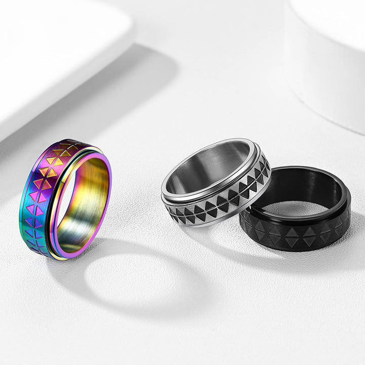 Unique Triangle Anxiety Ring Stainless Steel