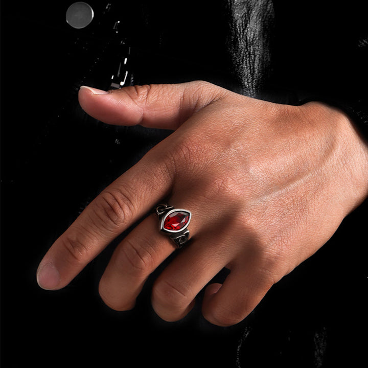 Flash Sale Vintage Celtic Ruby Ring for Men in Stainless Steel