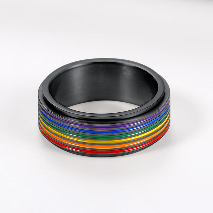 LGBT Pride Rainbow Ring Anxiety Fidget Ring Spinner