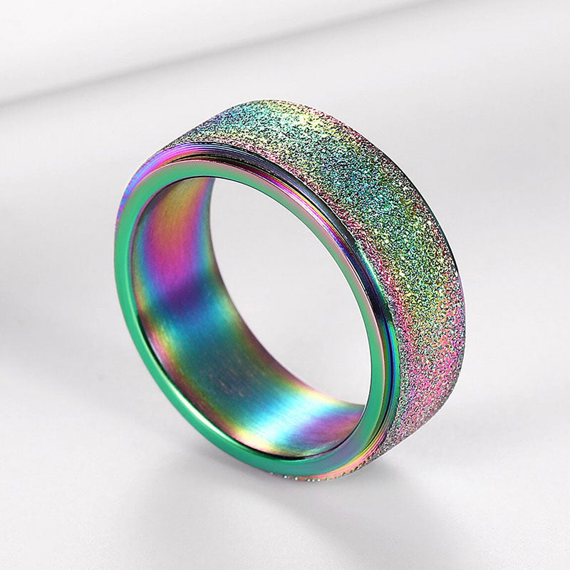 Glitter Finish Fidget Anxiety Ring Stainless Steel