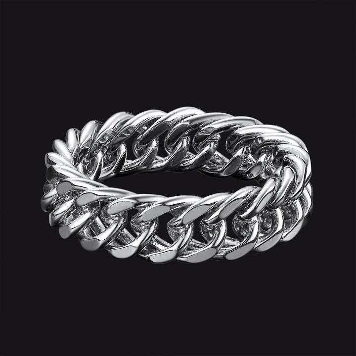 Fashion Cuban Chain Stainless Steel Ring for Men