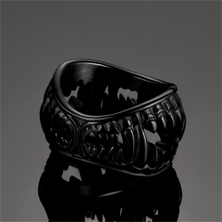 Gothic Punk Vampire Fang Teeth Ring For Men