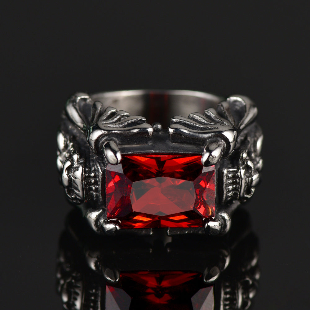 Flash Sale Gothic Ruby Dragon Ring Stainless Steel