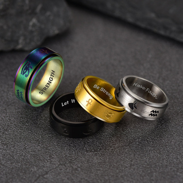 Egyptian Eye Of Horus Spinning Fidget Anxiety Ring