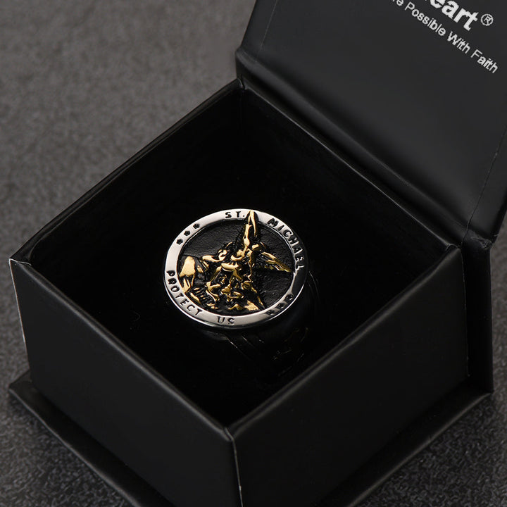 Flash Sale Archangel Saint Michael Protect US Ring for Men