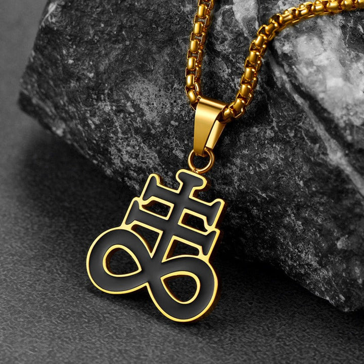 Satanic Leviathan Cross Necklace For Men